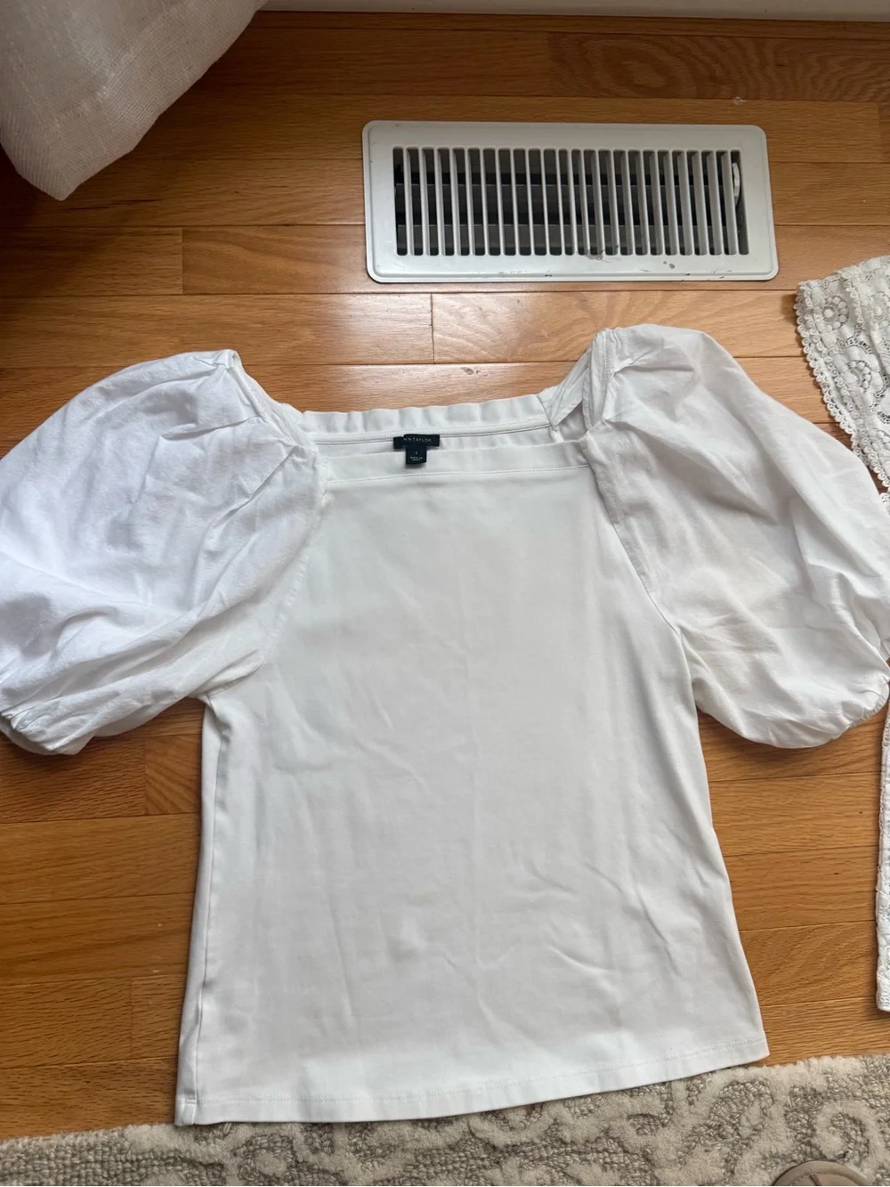 Bundle of women’s work blouse - white, White Lace, Chambray Blue, light Pink